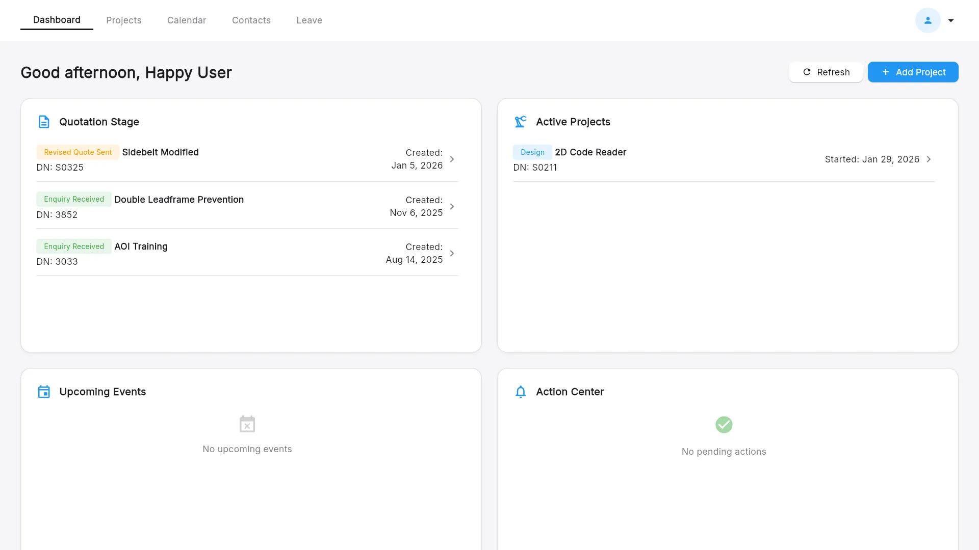 Dashboard Overview