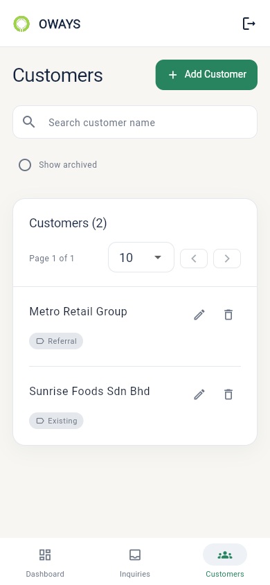 Customers (Mobile)
